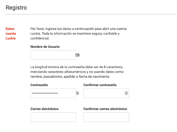 luckia registro