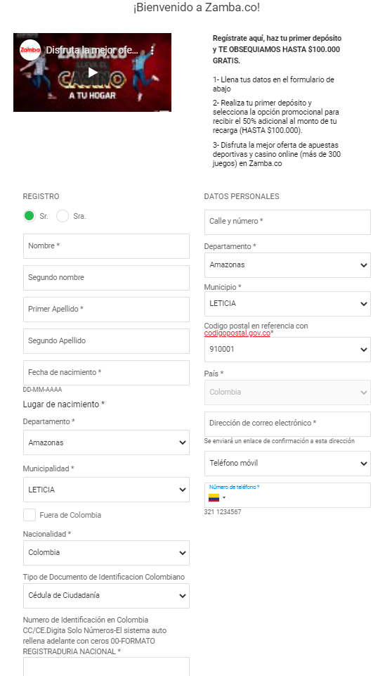zamba registrarse