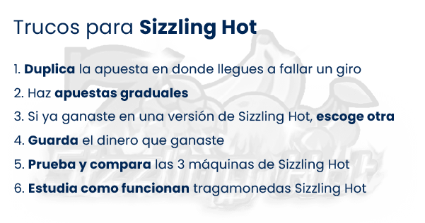 sizzling hot deluxe trucos