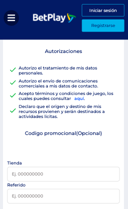 código promocional betplay